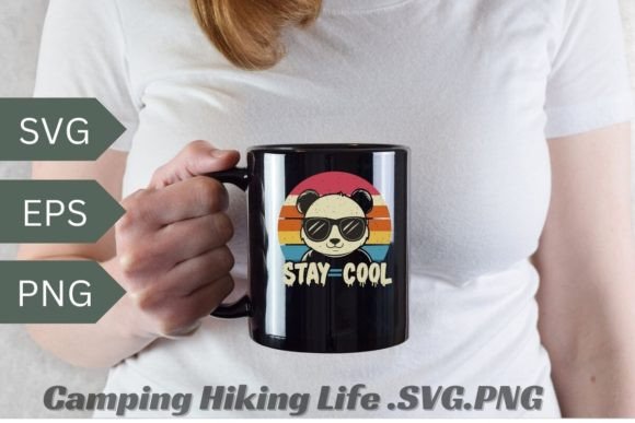 Cool Baby Panda Wear Black Sun Glass SVG for T-Shirt Designs