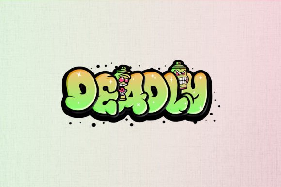Deadly Graffiti Typography for Machine Embroidery