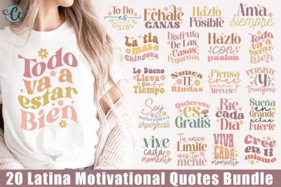 Latina Motivational Quotes Bundle SVG for Graphics & T-Shirt Designs