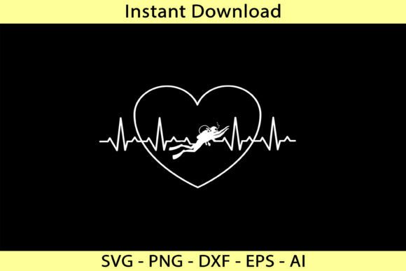 Love Heartbeat Scuba Diving: Graphics for Brand & T-Shirt