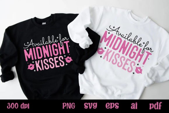 Midnight Kisses SVG: A T-Shirt Graphic for New Year Branding