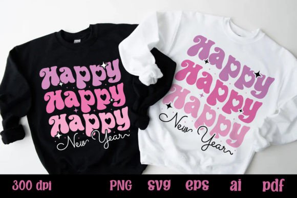 Pink New Year SVG: Graphics & T-Shirt Designs