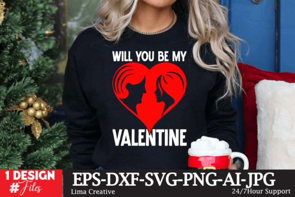 Will You Be My Valentine T-Shirt Design: Graphics for Sellers